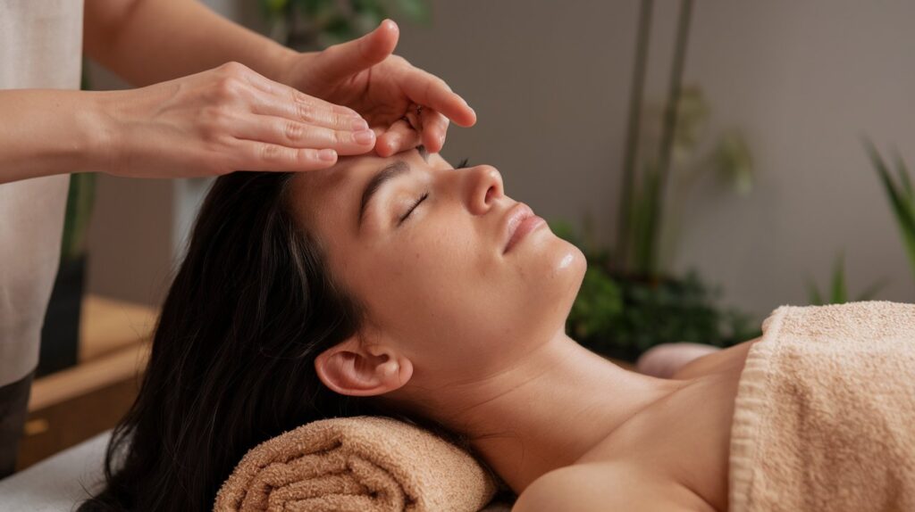 Ayurvedic face massage